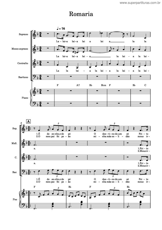 Partitura da música Romaria v.8