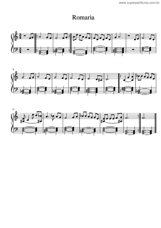 Partitura da música Romaria v.9