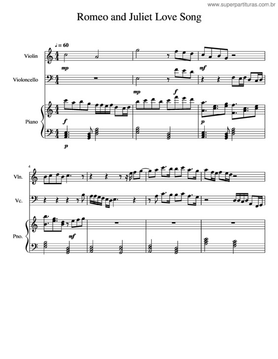 Partitura da música Romeo And Juliet Love Song