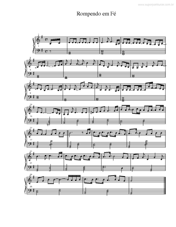 Partitura da música Rompendo em Fé v.2