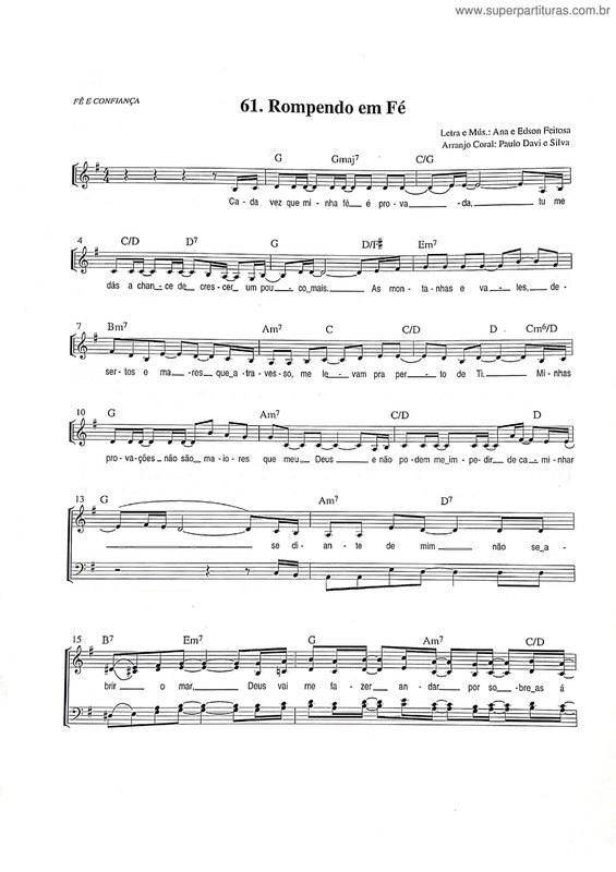 Partitura da música Rompendo Em Fê v.5