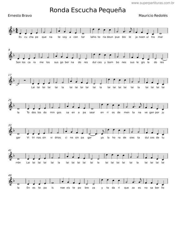 Partitura da música Ronda Escucha Pequeña