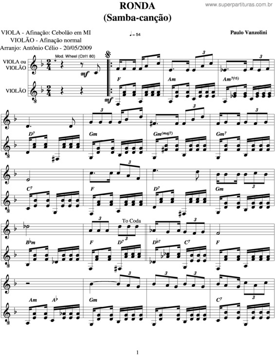 Partitura da música Ronda v.6