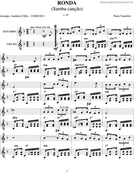 Partitura da música Ronda v.7