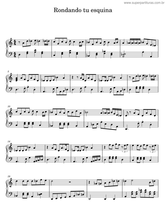 Partitura da música Rondando Tu Esquina – Julio Jaramillo