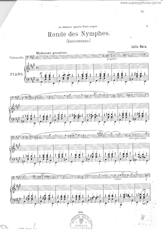 Partitura da música Ronde des Nymphes