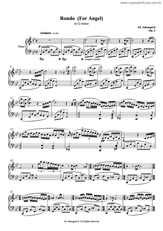 Partitura da música Rondo (for Angel) - Op.2