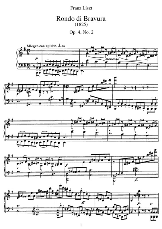 Partitura da música Rondo Di Bravura S.152