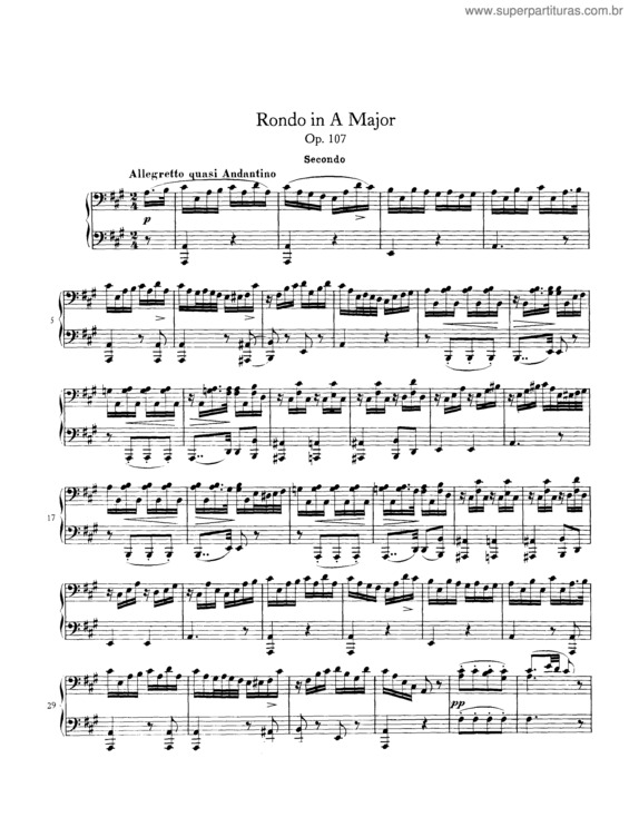 Partitura da música Rondo in A v.2