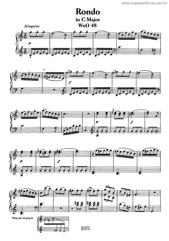 Partitura da música Rondo in C