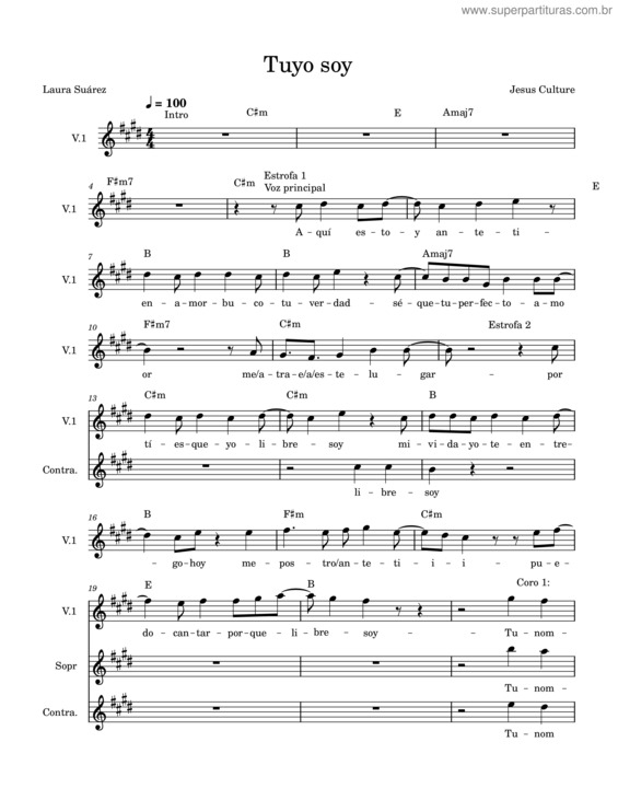 Partitura da música Rooftops – Jesus Culture Tuyo Soy–Jesus Culture V.1,2,3