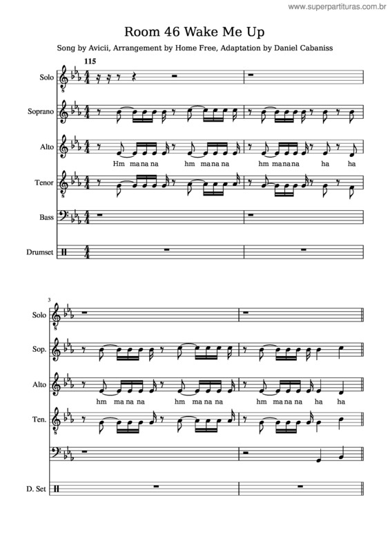 Partitura da música Room 46 Wake Me Up