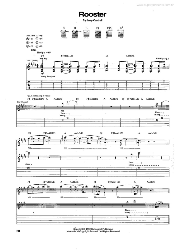 Partitura da música Rooster