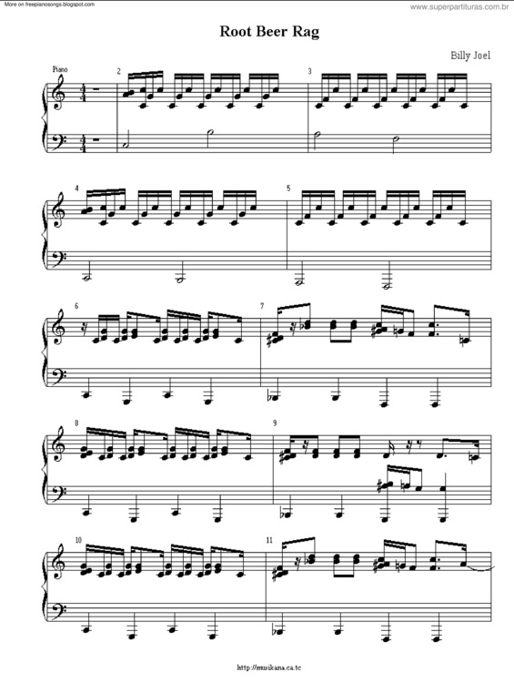 Partitura da música Root Beer Rag