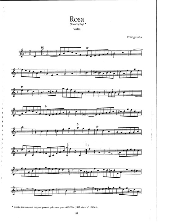 Partitura da música Rosa (evocação) v.6