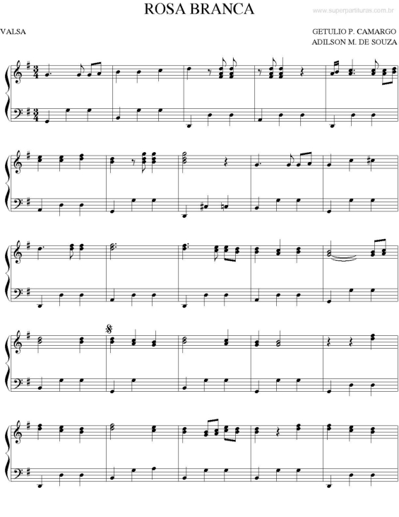 Partitura da música Rosa Branca