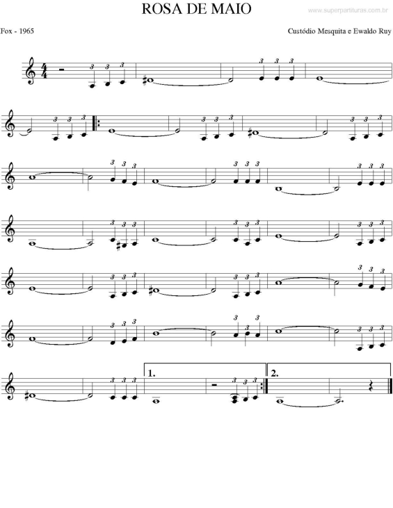 Partitura da música Rosa de Maio