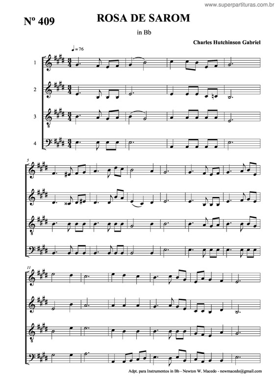 Partitura da música Rosa De Sarom v.2