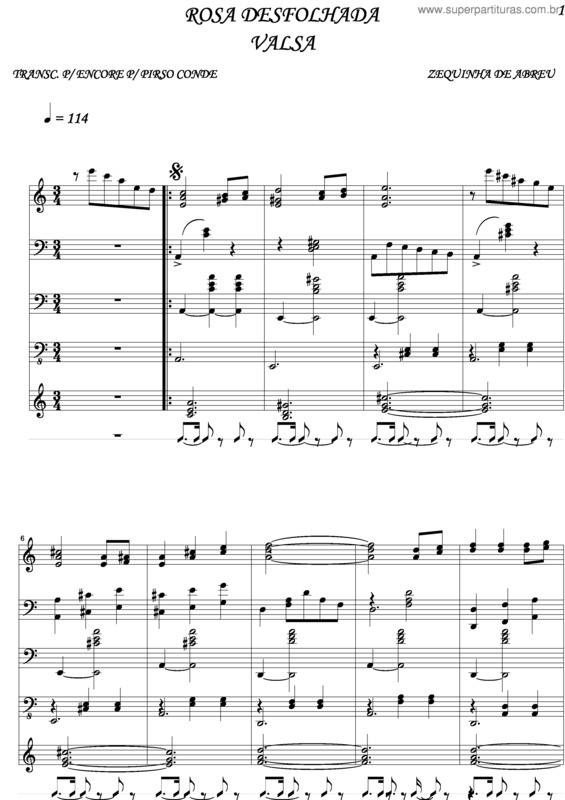 Partitura da música Rosa Desfolhada v.3