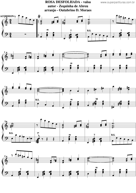 Partitura da música Rosa Desfolhada v.4