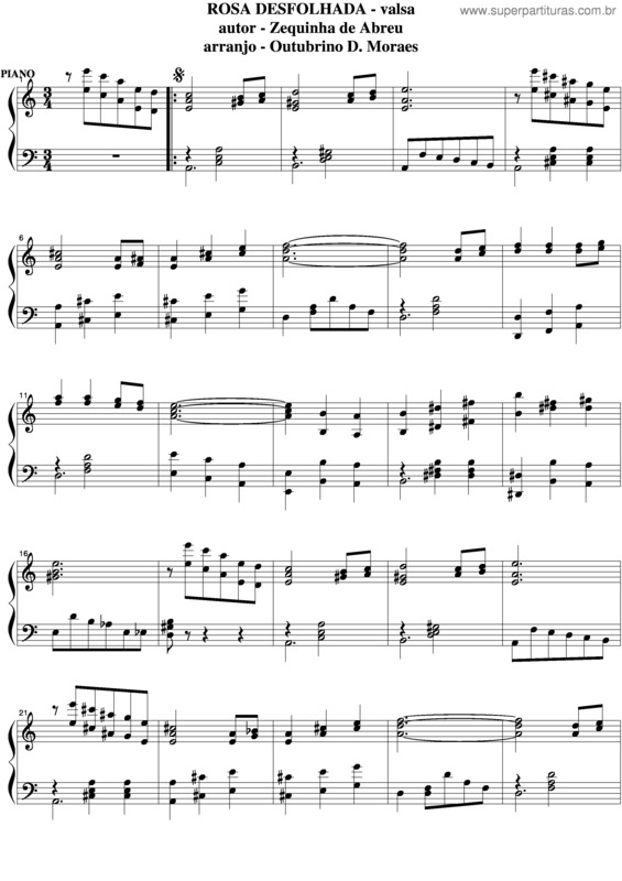 Partitura da música Rosa Desfolhada v.6