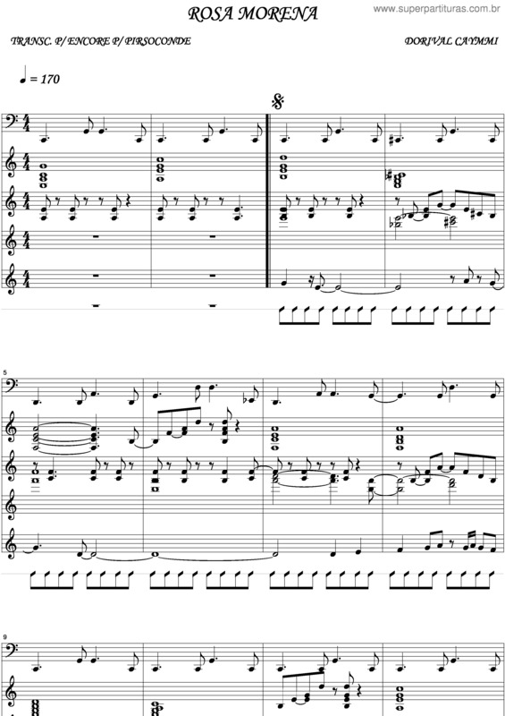 Partitura da música Rosa Morena v.2