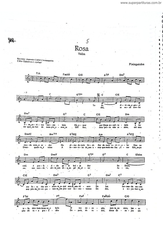Partitura da música Rosa v.19