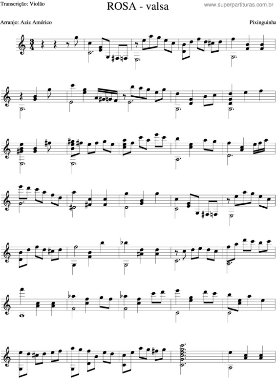 Partitura da música Rosa v.3