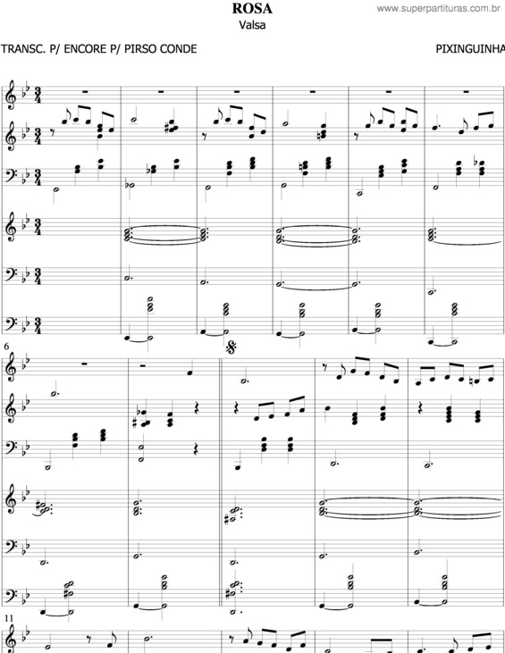 Partitura da música Rosa v.5