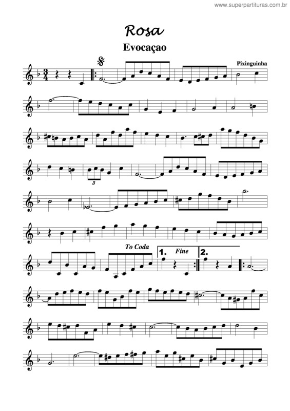 Partitura da música Rosa v.6