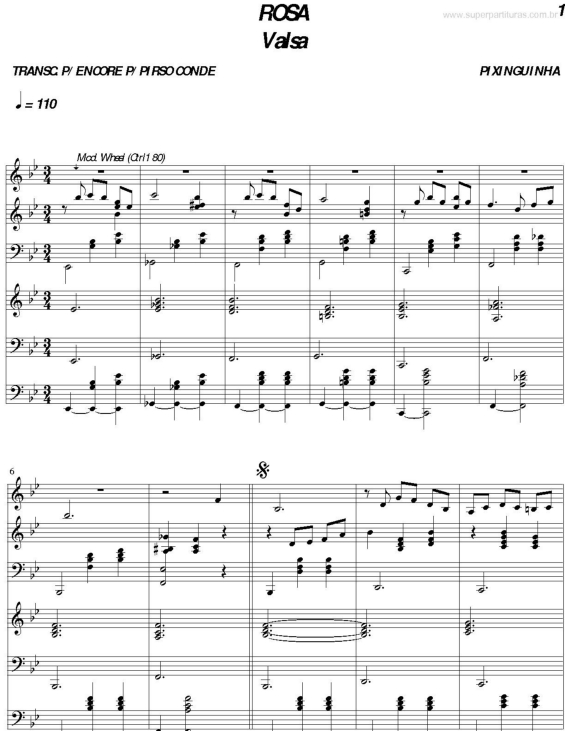 Partitura da música Rosa