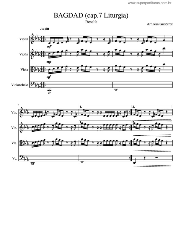 Partitura da música Rosalía – Bagdad