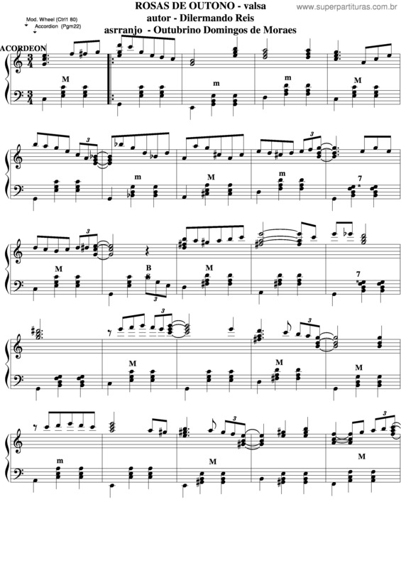 Partitura da música Rosas De Outono v.2