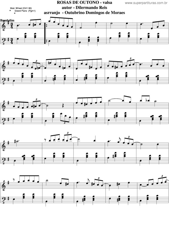 Partitura da música Rosas De Outono v.4