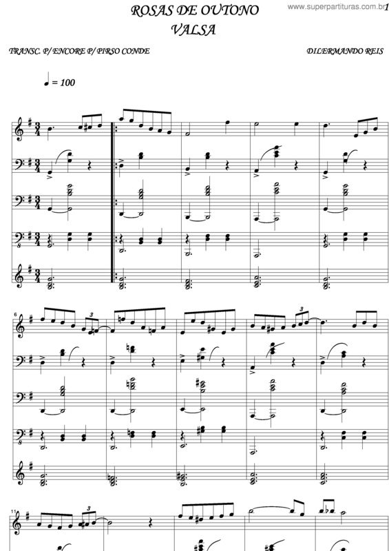 Partitura da música Rosas De Outono