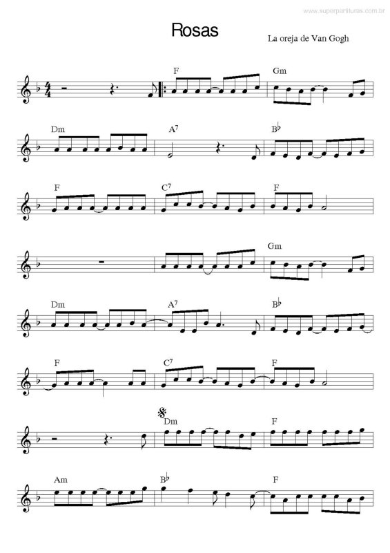 Partitura da música Rosas