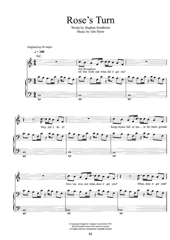 Partitura da música Rose`s Turn