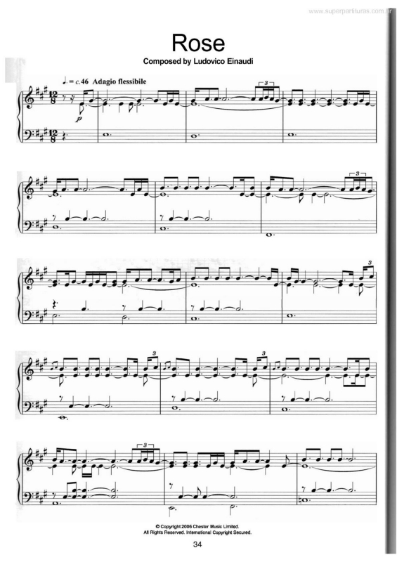 Partitura da música Rose v.3