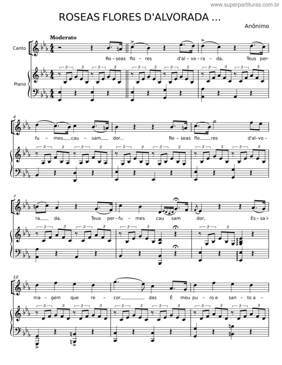 Partitura da música Roseas Flores D`Alvorada