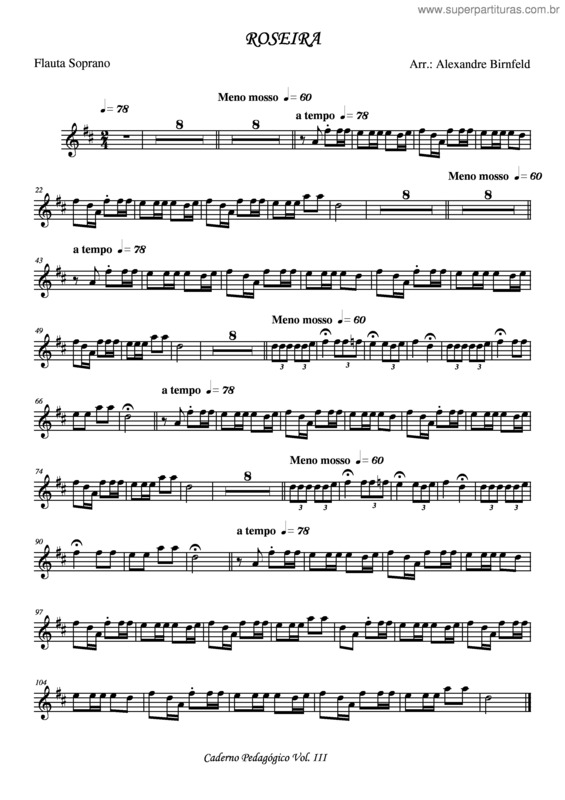 Partitura da música Roseira v.2
