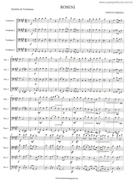 Partitura da música Roseni