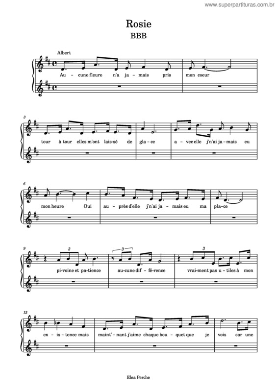 Partitura da música Rosie  – Bye Bye Birdie