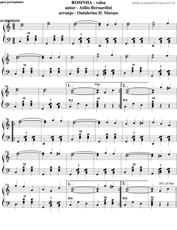 Partitura da música Rosinha v.3