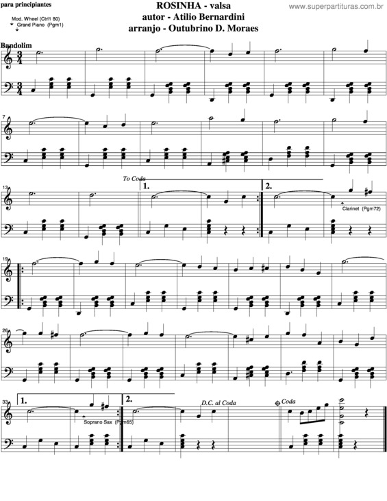 Partitura da música Rosinha v.5