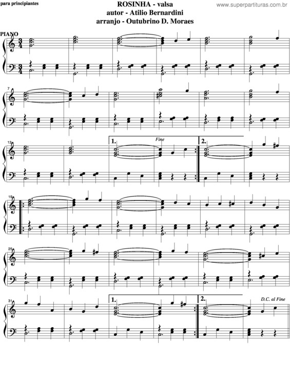 Partitura da música Rosinha v.6