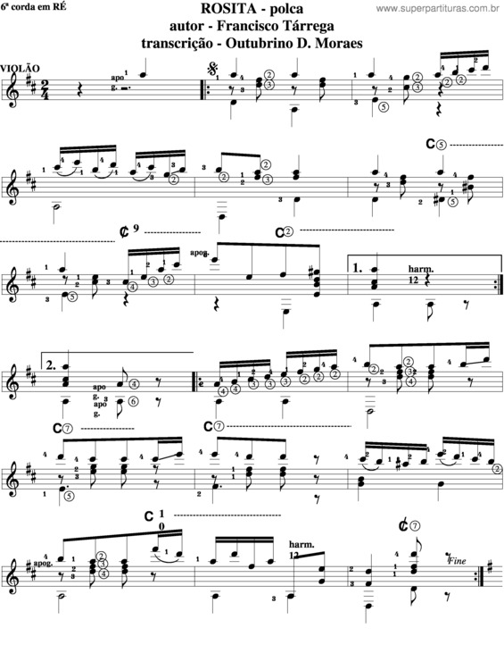 Partitura da música Rosita