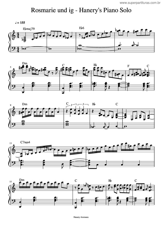 Partitura da música Rosmarie Und Ig – Hanery`S Piano Solo