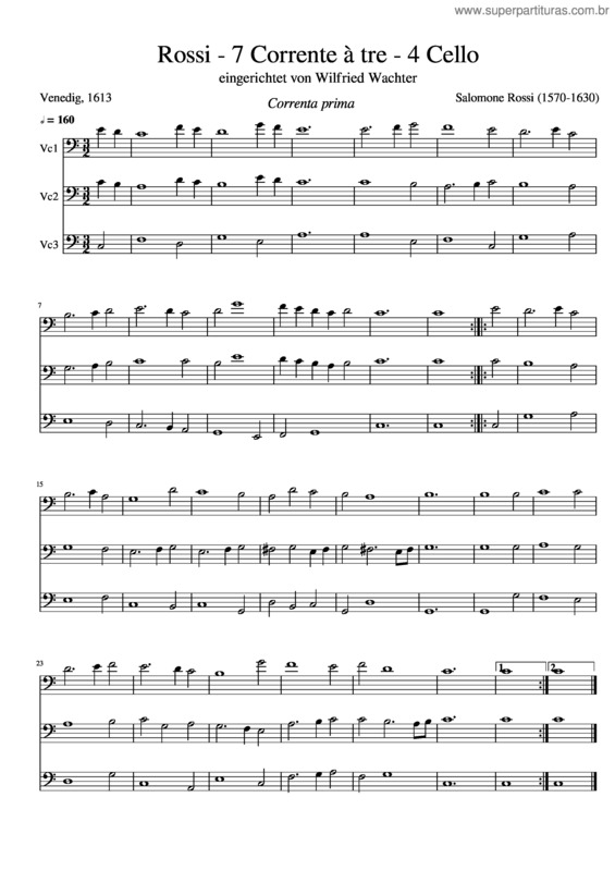 Partitura da música Rossi
