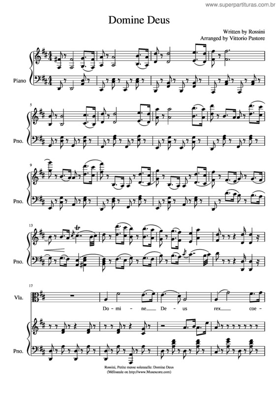 Partitura da música Rossini Domine Deus