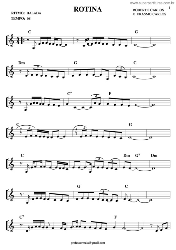 Partitura da música Rotina v.2